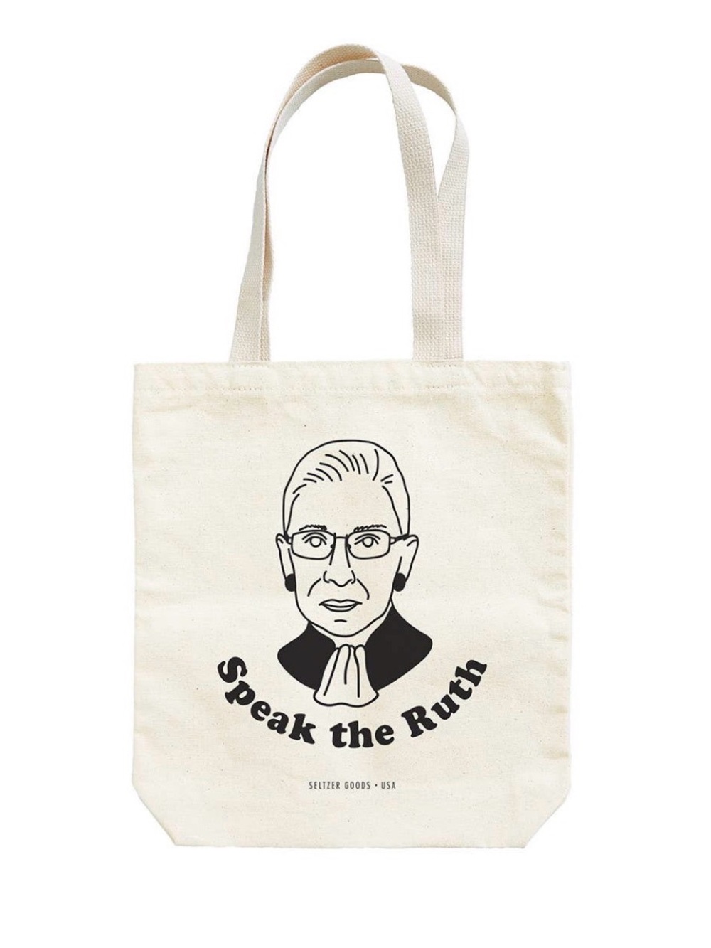 GUC Seltzer Goods Speak the Ruth RBG Canvas Tote Bag